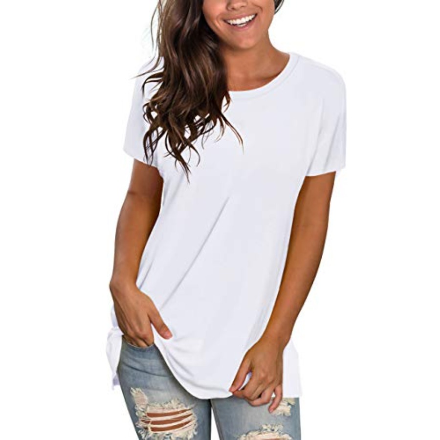 Saloogoe レディース ルーズフィット Tシャツ 半袖 夏 トップス カジュアル ワークアウト ヨガ チュニック Tシャツ トップス