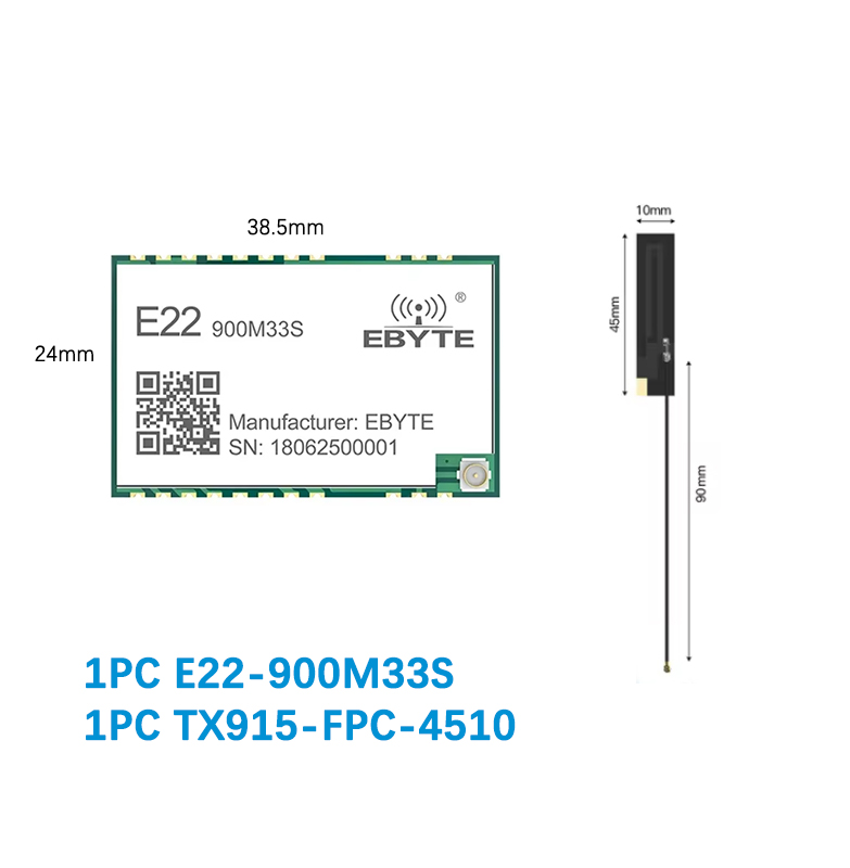 868/915MHz SX1262 Lora SPI ワイヤレスモジュール TCXO CDSENET E22-900M33S 2W 長距離 16km PA LNA 低電力 Lora RF トランシーバー