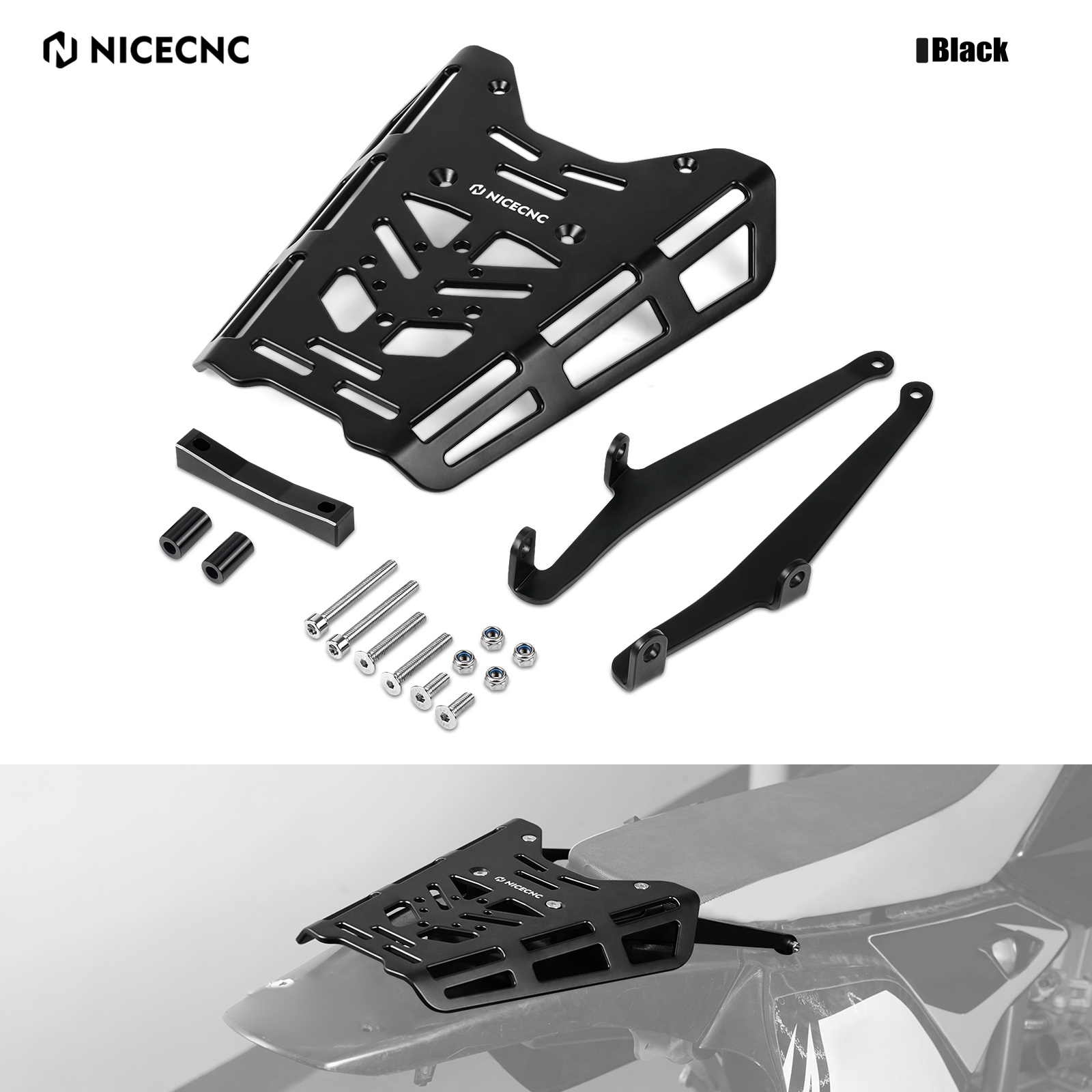 2024 スズキ DRZ400 DRZ400E DRZ400S DRZ400SM DR-Z400 E S SM 2000-2024 DR-Z4S Z4SM オートバイリア荷物ラックテールカーゴキット