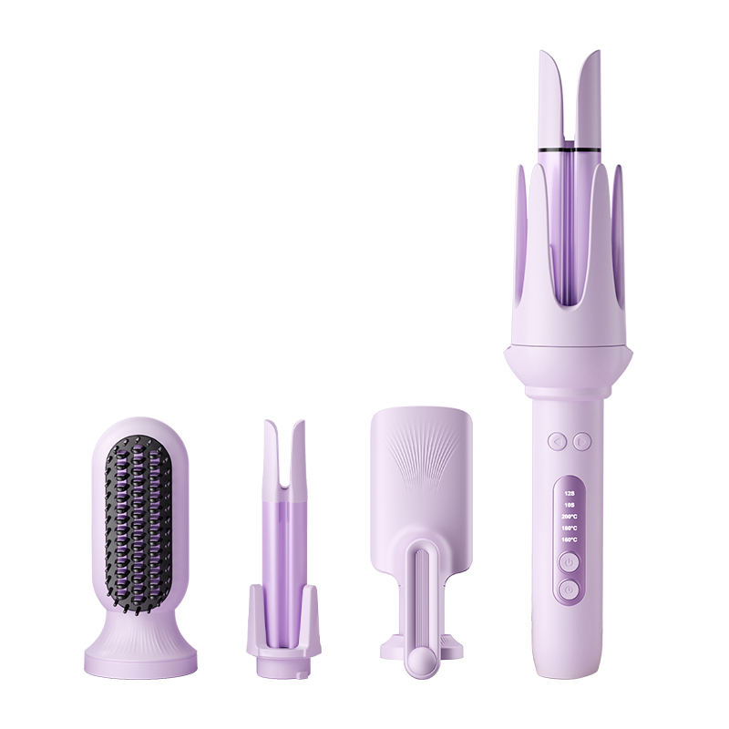 自動ヘアアイロン 4 in 1 ヘアスタイラー 32 ミリメートルカーリングワンドマイナスイオン自動回転ヘアカーラー波矯正用