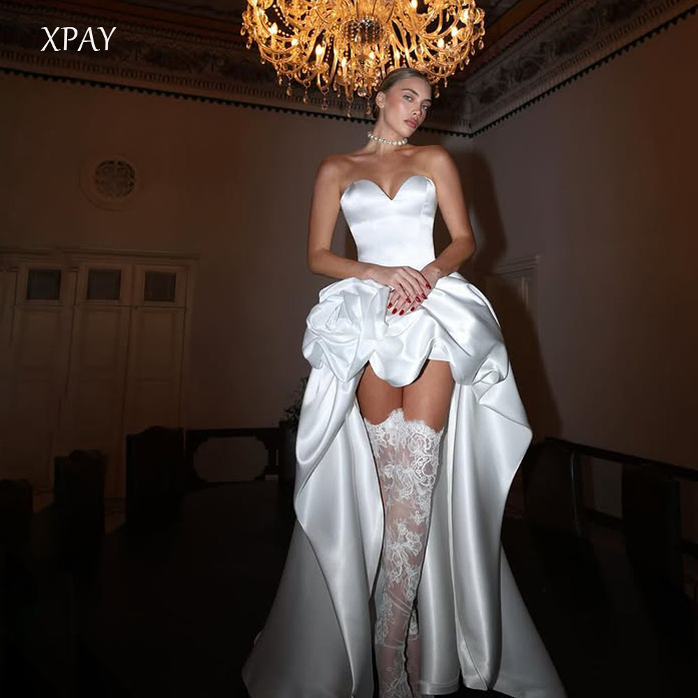 XPAY モダンなウェディングドレス 2025 A ラインのブライダルドレス恋人高低ガウングラマラスローブ Vestidos デノビアカスタマイズ