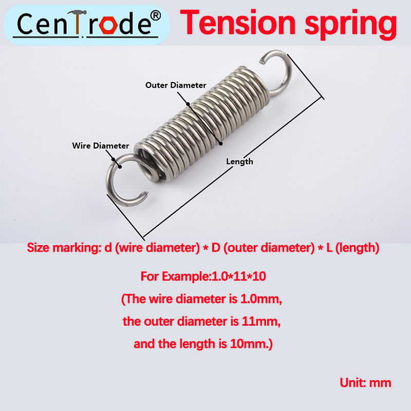 Tension Spring Stainless Steel Extension Coil Spring Wire Diameter 0.6mm 0.7mm Draught Spring Pullback Spring