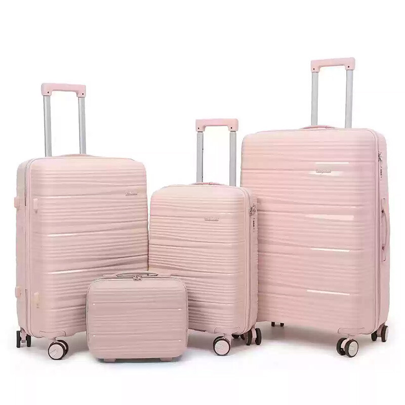 荷物セット 4 点 PP 軽量スーツケース (13/20/24/28 インチ) TSA ロック付き、サイレントホイール