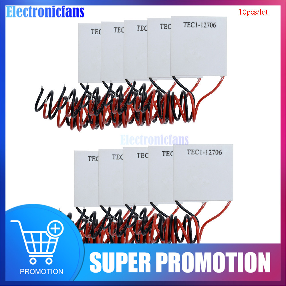 10 ピース/ロット TEC1-12706 熱電クーラーペルチェ 12706 6A TEC1-12706 40*40 ミリメートル 12V 半導体冷凍ペルチェモジュール