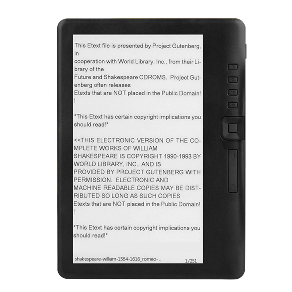 E-book Reader with 7-inch HD TFT Screen Digital MP3 Audio Music Player Tablet Black,16GB,EU Plug