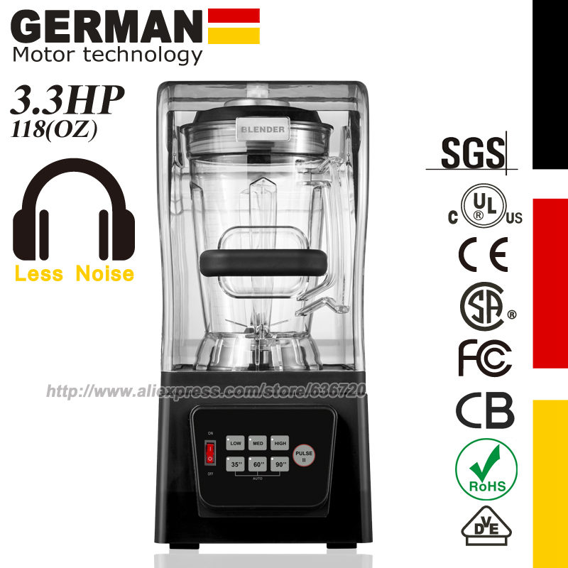 G7500C 業務用ブレンダー、2800W ブレンダー、プロフェッショナルグレードの静かなシールド、キッチンタイマー、3スピード、118オンスBPAフリージャー