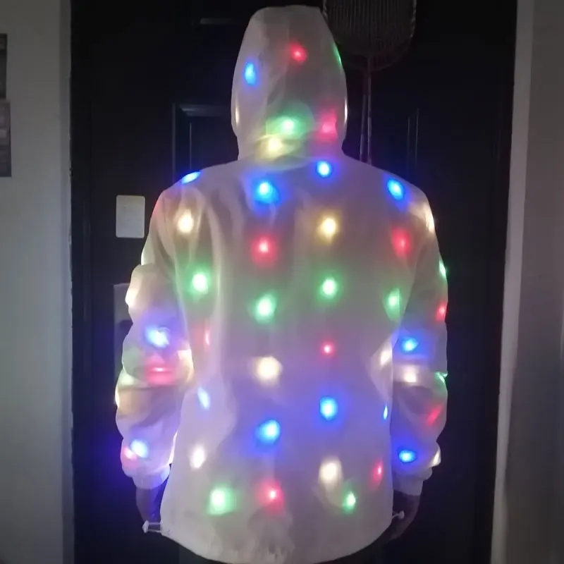 ダンス衣装 LED ジャケット発光 Led コスプレ服ハロウィン仮装パーティー服ポケットジッパー