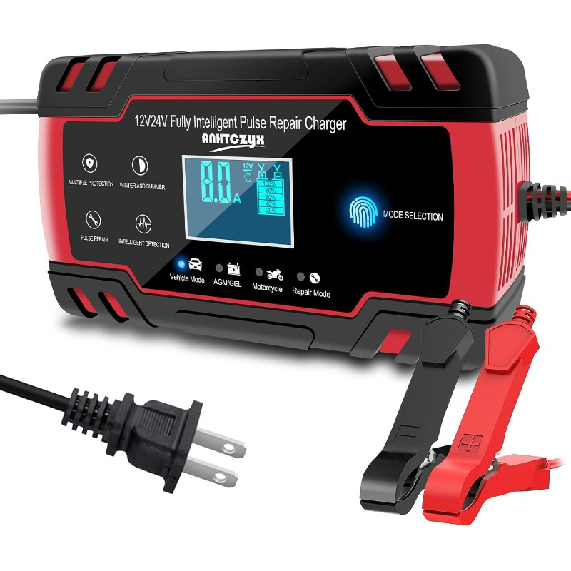 12V/8A 24V/4A 自動バッテリー充電器メンテナー AGM 車 トラック オートバイ用