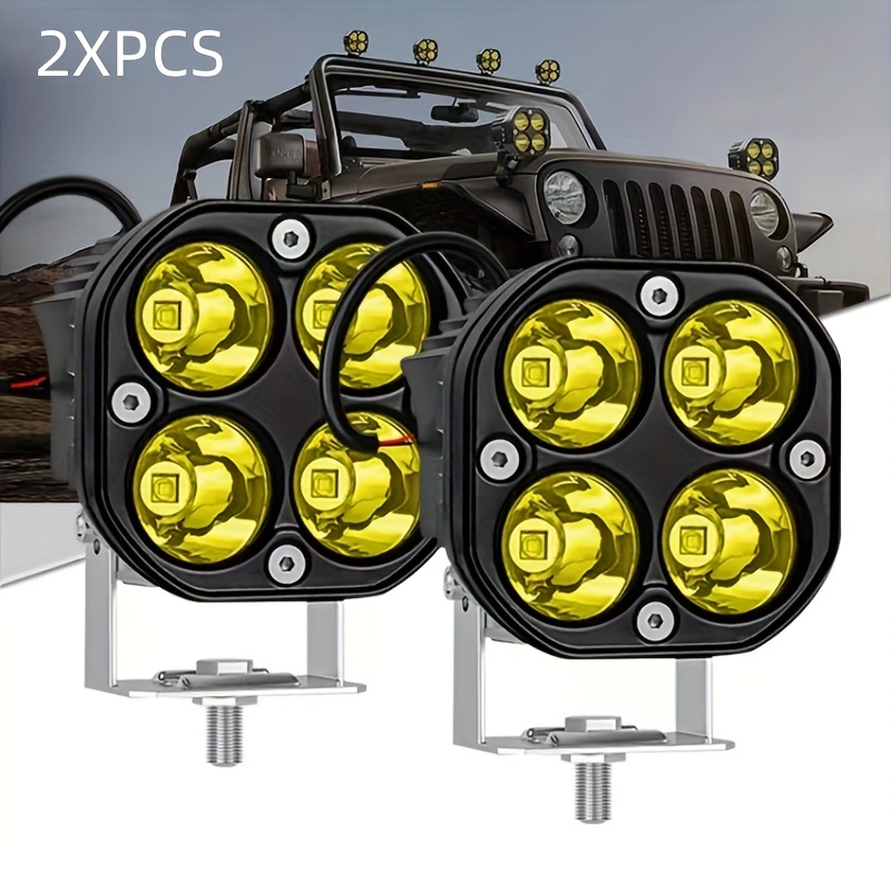 LED ワークライト LED ポッド ライトバー イエロー 3 インチ 40W オフロードライト、ドライビングフォグランプ トラック SUV ATV UTV ボート用