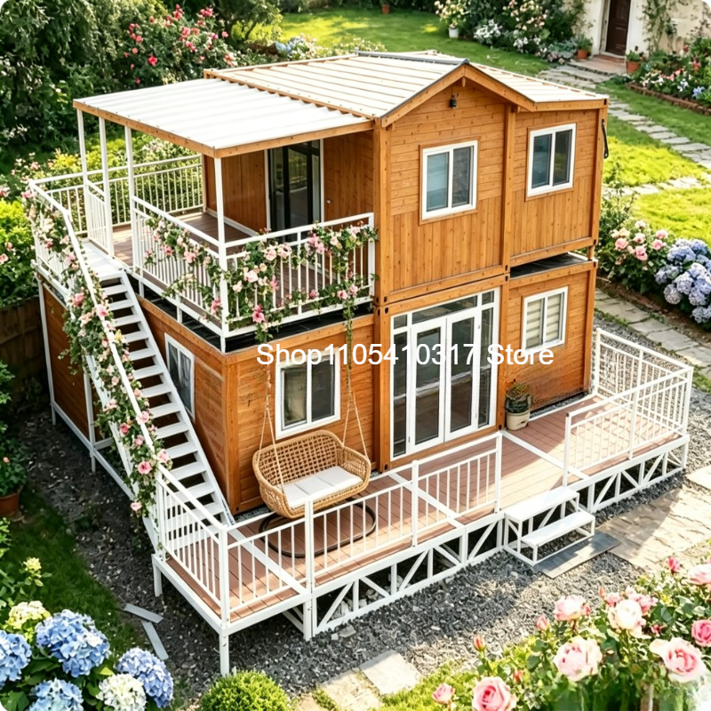 Customized 20ft Portable Folding Container Home 2 Bedrooms Expandable Prefab Modular House For Backyard Garden Barn Home