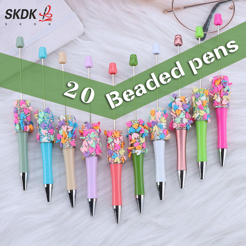 20Pcs New DIY love color candy beading pen macaroon color multi-color spinning student stationery wholesale