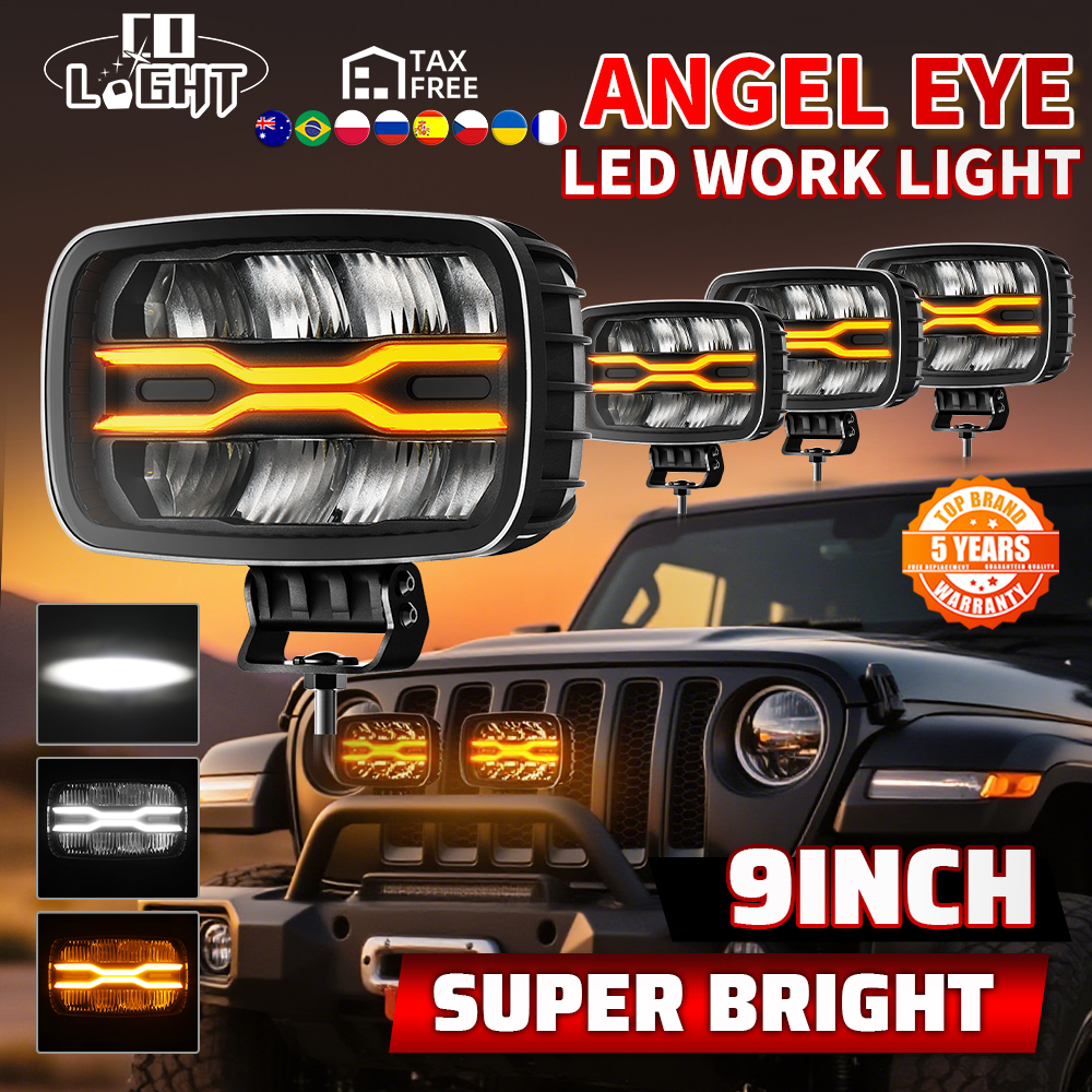 CO LIGHT 9 インチ LED ドライビングライト 3500K 6500K DRL LED 補助作業灯、自動 ATV ピックアップトラックオフロード SUV 車 12V 24V