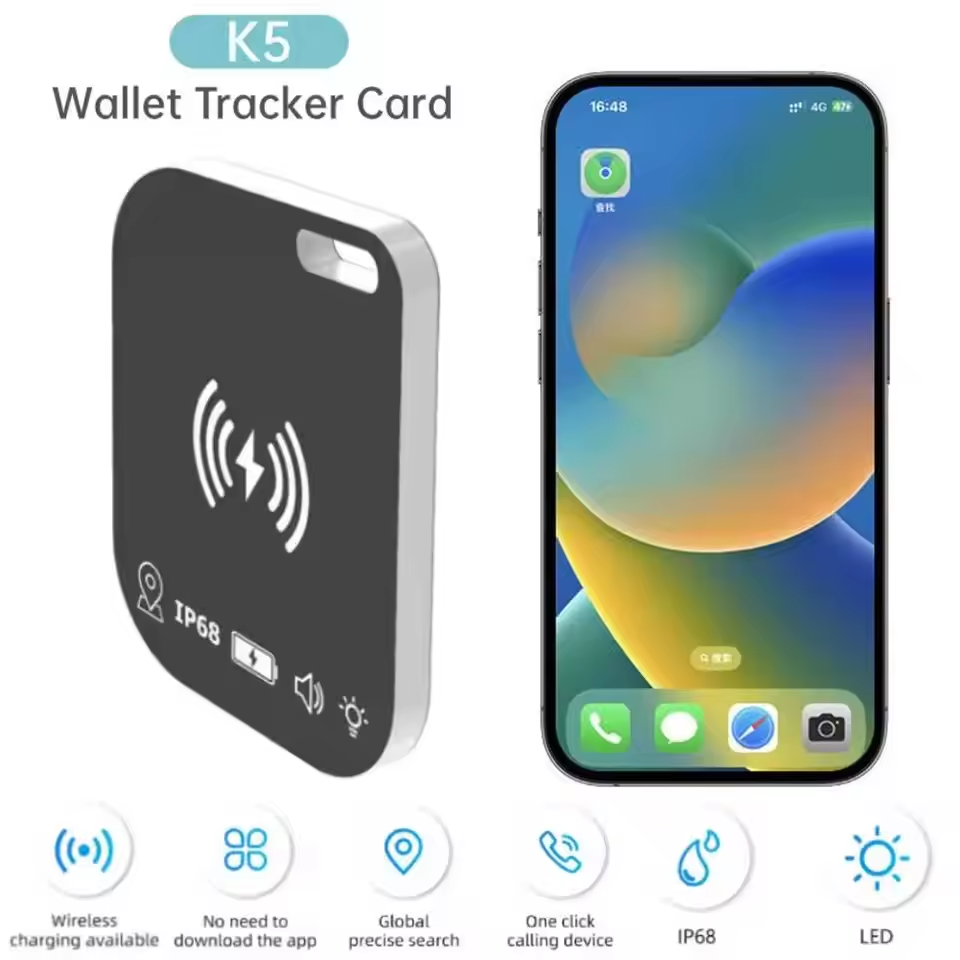 ワイヤレス充電ウルトラスリムトラッキングカード防水 Apple Find My スマートエアタグウォレットトラッカーキーペットバッグロケーターに対応