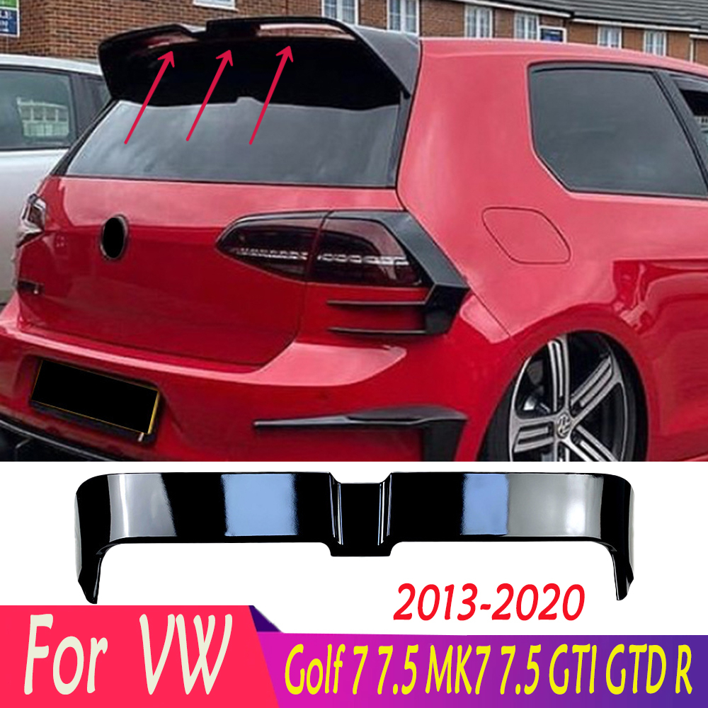 フォルクスワーゲン 2013-2020 ゴルフ 7 7.5 MK7 7.5 GTI GTD R 高品質 ABS 光沢のある黒の車のルーフスポイラーリアトランクスポイラーボディキット