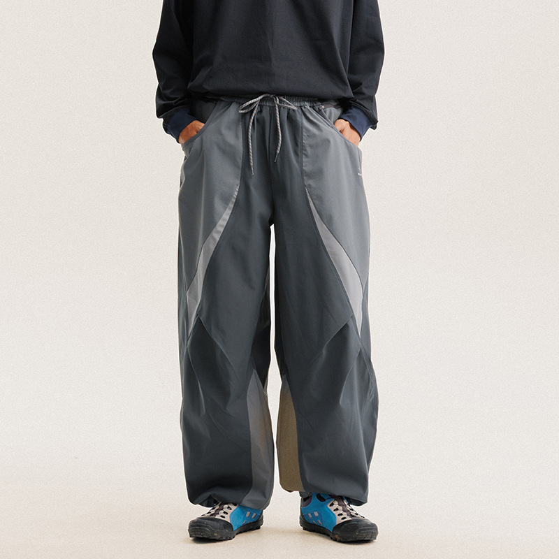 男性屋外軽量速乾超緩いカジュアルスプライスワイドレッグ Techwear トラックカーゴパンツ女性ストリートだぶだぶのズボン