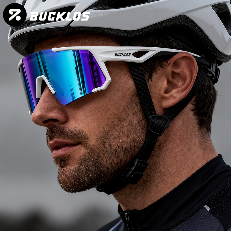 BUCKLOS 偏光サイクリングメガネ UV400 アウトドアスポーツサングラス男性女性 MTB サイクリングゴーグルロードバイク眼鏡