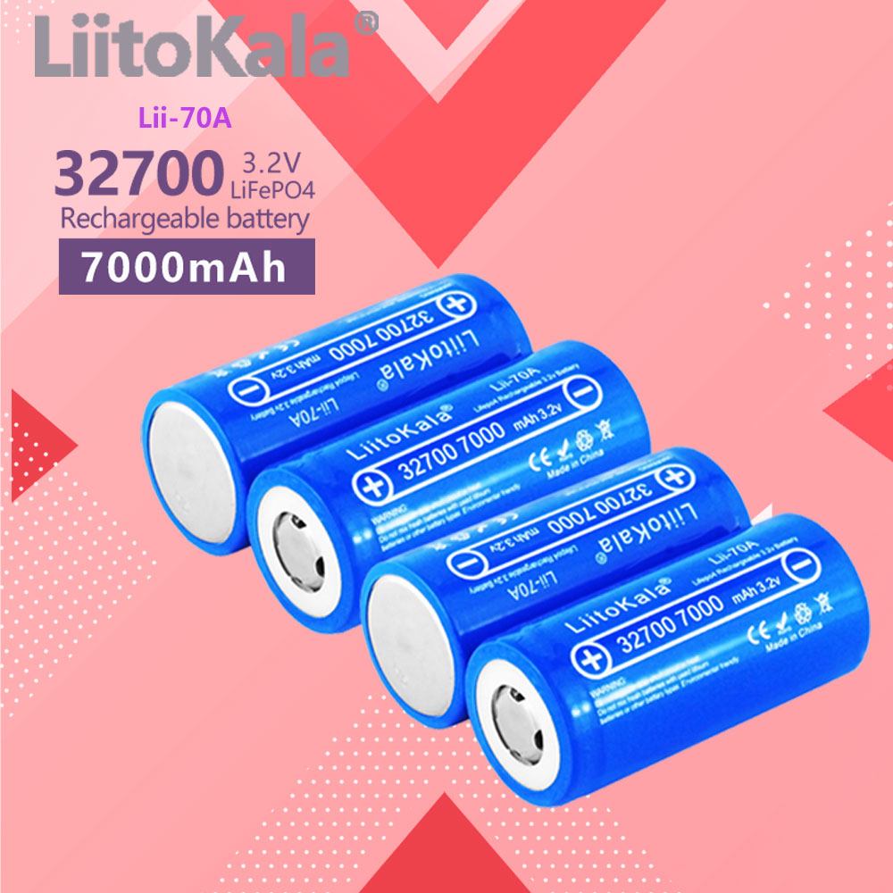 4 個/LiitoKala 3.2V 32700 Lii-70A LiFePO4 バッテリー 35A 連続放電最大 55A ハイパワーバッテリー