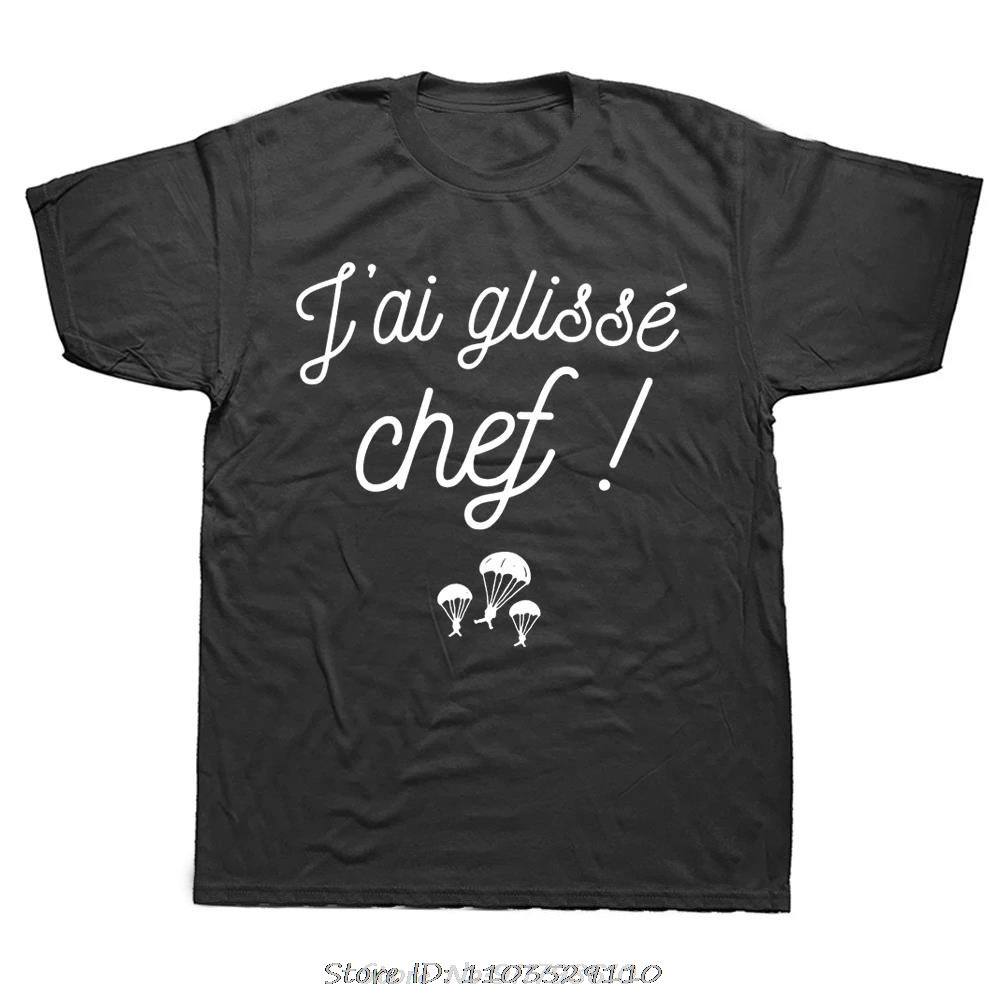J'ai Glisse シェフユーモア Tシャツ Tシャツフランス語テキスト I Slip チーフカルト映画フレーズおかしい Tシャツ夏特大 Tシャツ