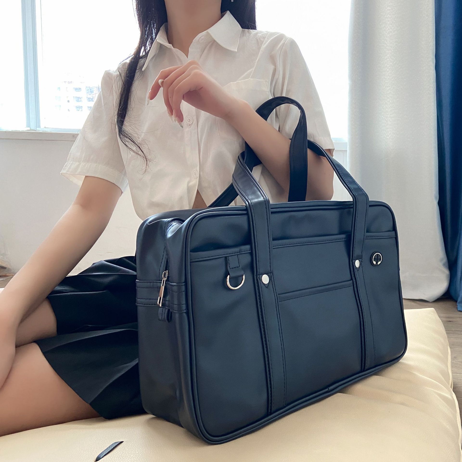 日本の二次元学生 JK 制服バッグ女の子 PU 通学 COS 耐摩耗性防水ワンショルダーメッセンジャーハンドバッグ