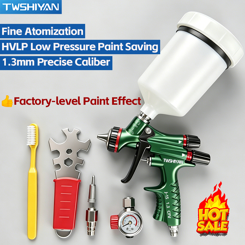 Professional Gravity Feed Hvlp Spray Gun 1.3mm High Atomization High Transfer Efficiency Air Paint Gun for Automotive Painting