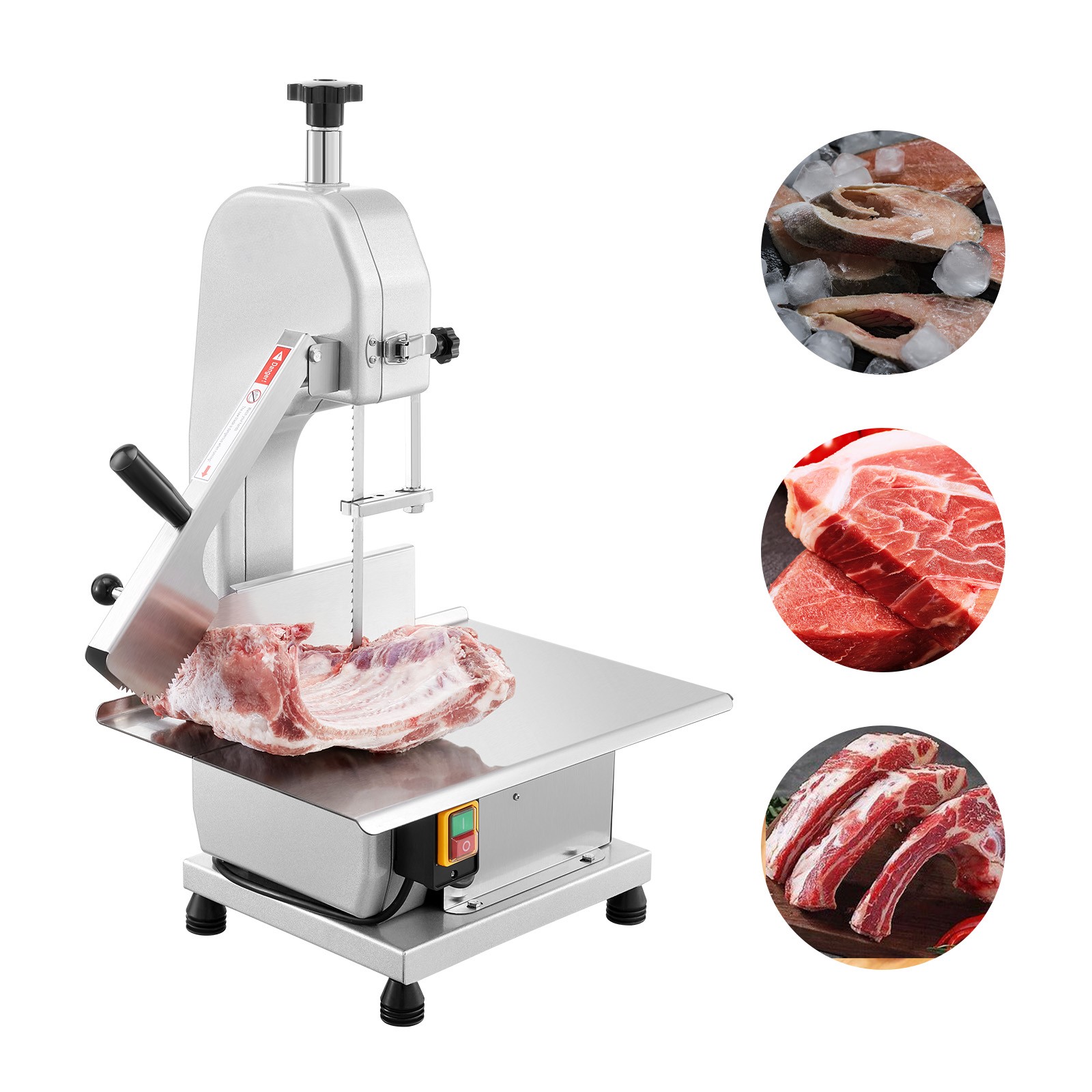 SucceBuy 商用電気肉バンドソー 650 ワット 1800 ワットステンレス鋼カウンタートップ骨鋸盤冷凍魚カッター豚肉用