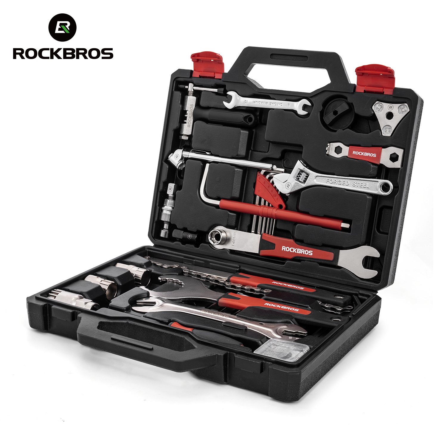 ROCKBROS 自転車修理ツールキットプロフェッショナルバイク多機能修理ツールキーセットサイクリングツール
