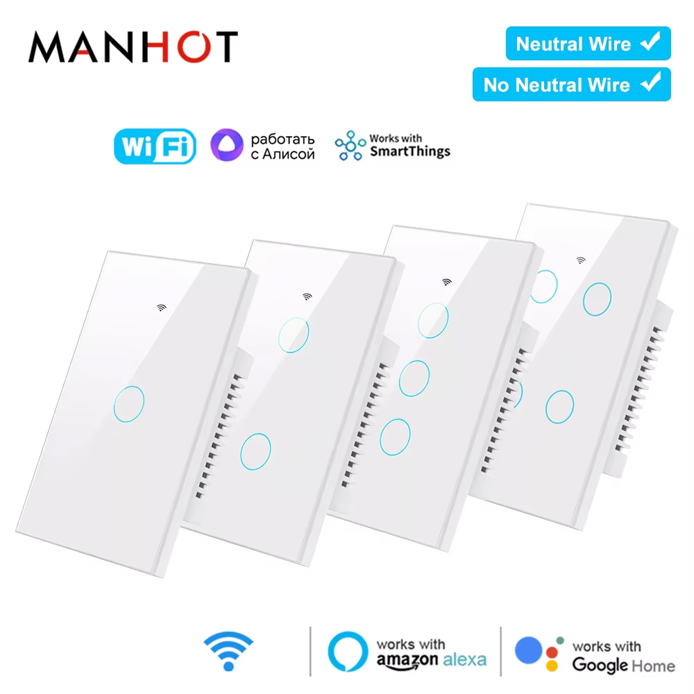 スマート ライフ Wifi Bluetooth タッチ ライト スイッチ中性線なし