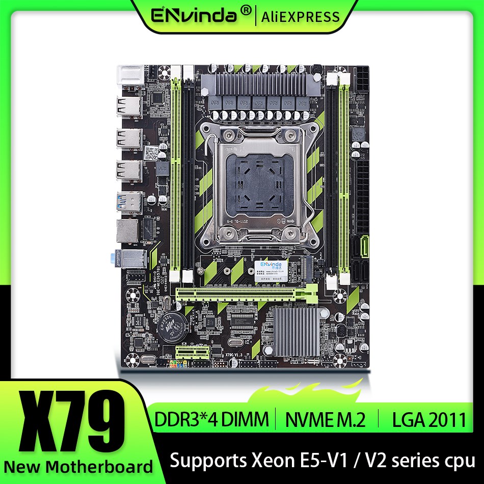 ENVINDA X79 マザーボード LGA 2011 USB2.0 SATA3 サポート REG メモリ ECC およびプロセッサ Xeon E5 4DDR3 PCI-E NVME M.2
