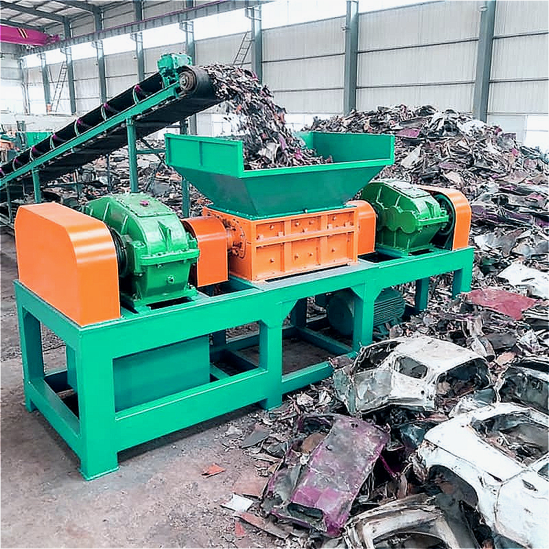 Rigid Plastic Shredder Industrial Shredder Double-Shaft Thick Walled Parts Crates Drums Pails Heavy Duty Operation Customized