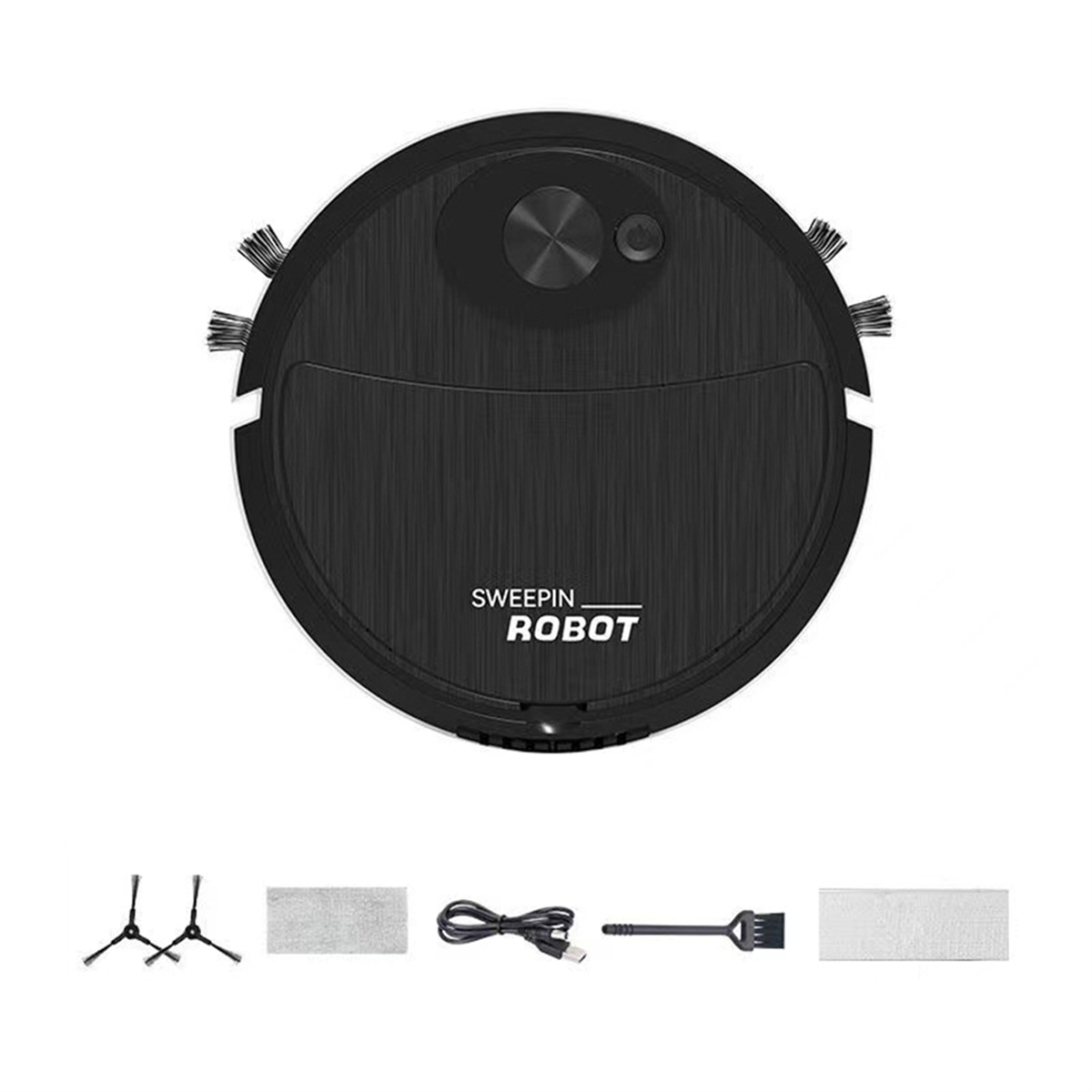 ABBZ-Mini クリーニング掃除ロボット自動真空ロボット超薄型サイレントクリーニングハードフロアクリーニングマシン、ブラック