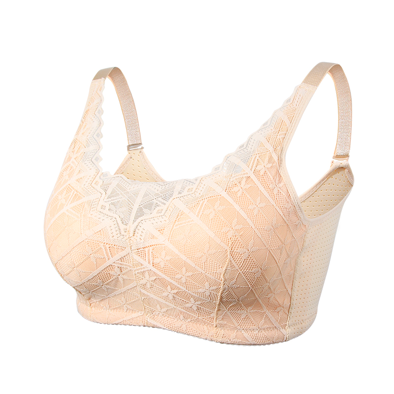 LERVANLA 2566 強力な通気性乳房切除ブラジャー女性用ポケットブレストフォームパッド付属調節可能なコットンコンフォート L