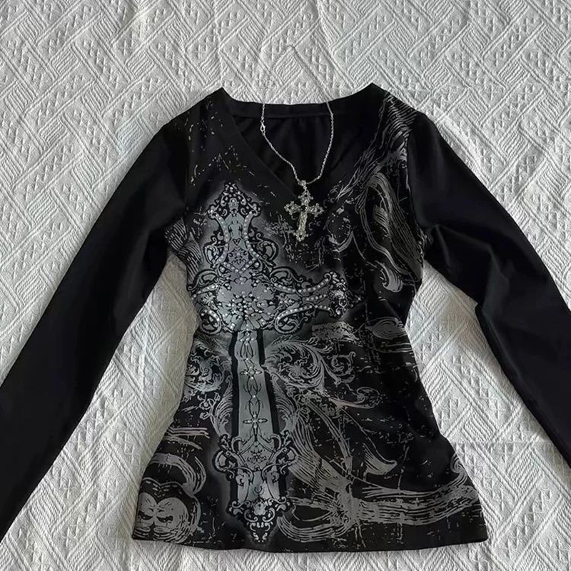 女性のヒップホップ 90 年代ヴィンテージパンク Tシャツ秋ストリートセクシーな半袖ゴシックスリムクロップトップ Hotgirl カジュアルファム Tシャツ y2k