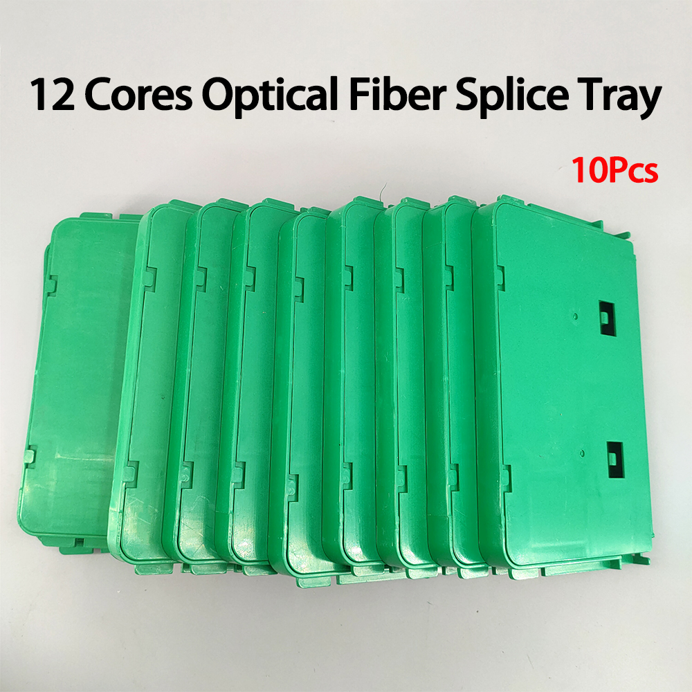 10 個 12 コア光ファイバスプライストレイ FTTH 融合トレイ、ファイバクロージャ配電ボックス用カバー付き卸売