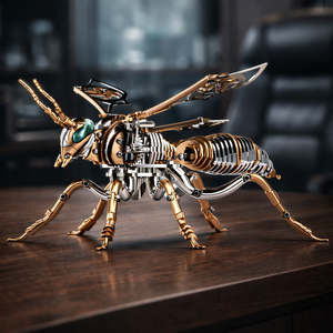 金属製ミツバチ模型キット - 大人向け3Dステンレス製メカニカル昆虫パズル - 高級デスクアート兼ストレス解消ギフト