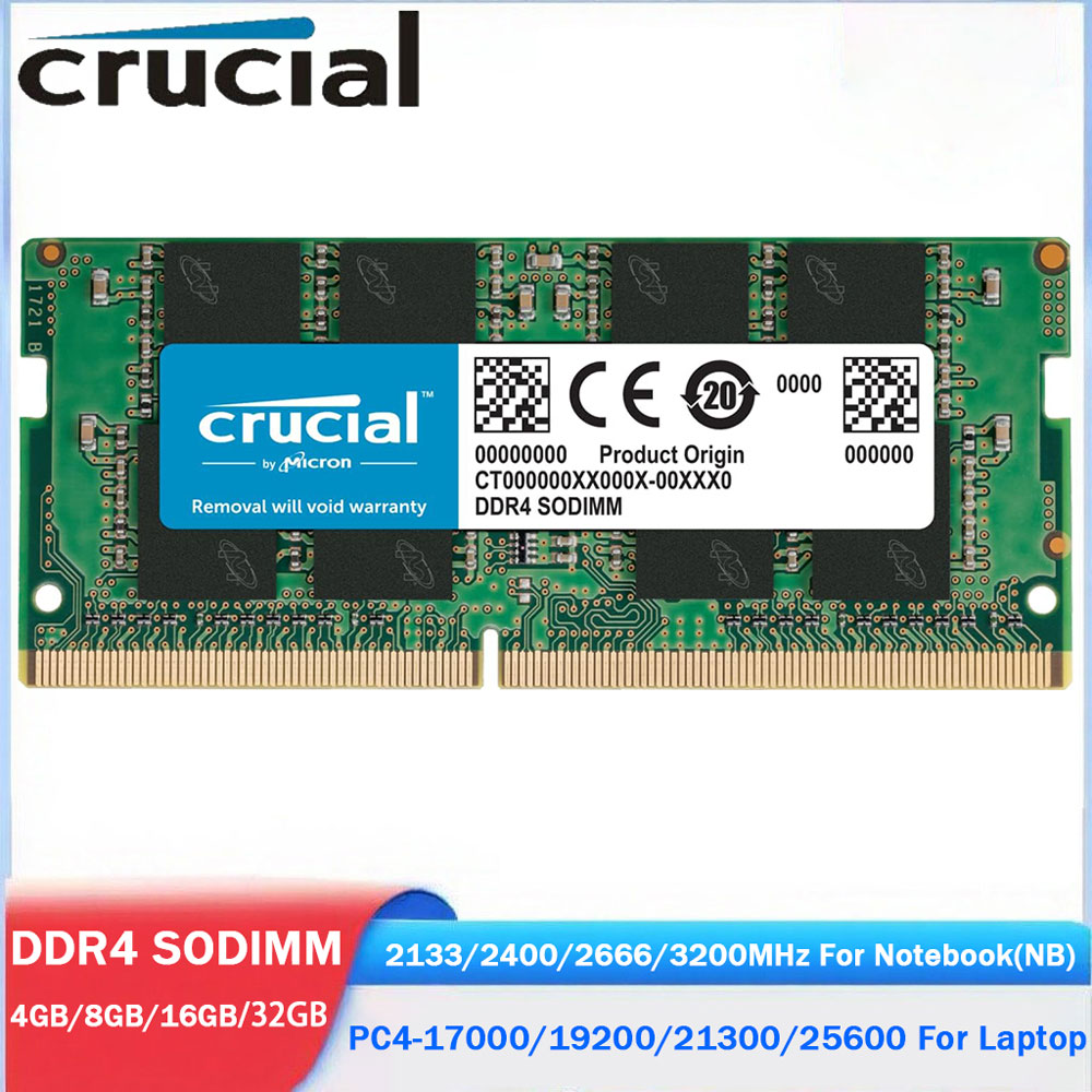 Crucial製ノートパソコン用DDR4 RAM 8GB 32GB 4GB 16GB 3200MHz 2666 2400 2133MHz PC4-25600 21300 19200 メモリ 1.2V 260ピン SODIMM