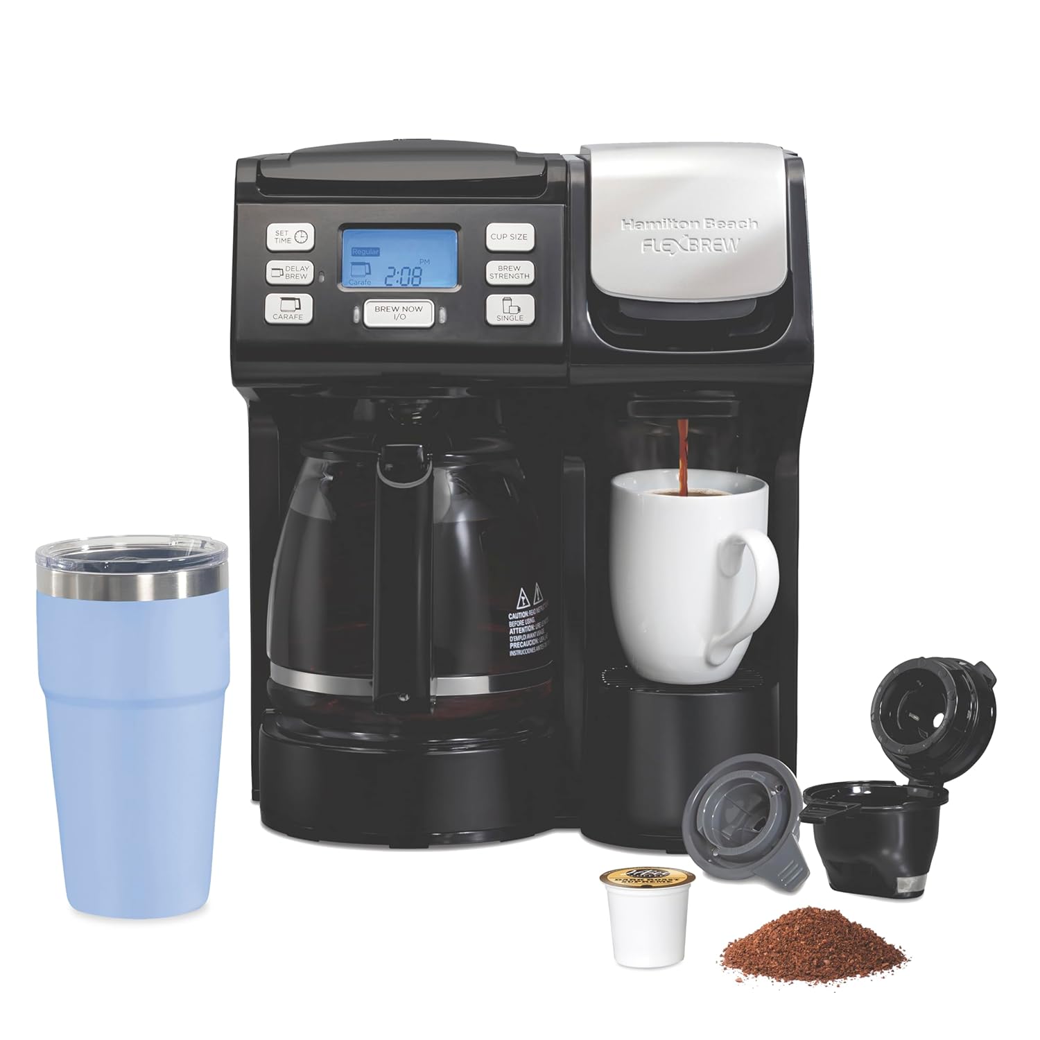 FlexBrew Trio 2ウェイコーヒーメーカー、Kカップポッドまたはグラウンドに対応、コンボ、シングルサーブ