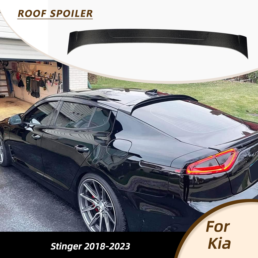Carbon Fiber/FRP Black Rear Roof Spoiler Fits For Kia Stinger 2018-2023 Rear Boot Spoiler Roof Window Spoiler Top Wing Body Kits