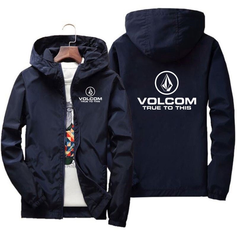 メンズ VOLCOM 春秋屋外高品質日焼け止めジャケットスポーツマウンテンフード付き防風ファッションカジュアル