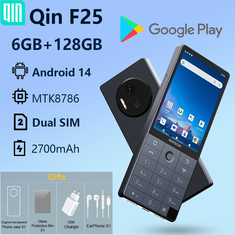 秦 F25 MTK8786 ロック解除されていない Google Play Android 14 デュアル SIM カード 6GB 128GB 2700mAh WIFI Bluetooth タッチ 3.54 インチ画面