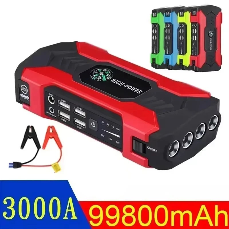 99800mAh 車のジャンプスターター 3000A 始動装置ポータブル電源銀行バッテリースターターランチャー車のブースター記事