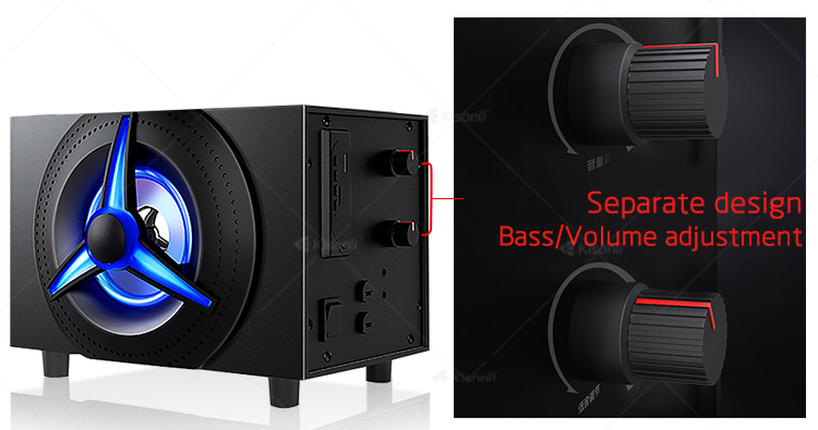 Kisonli TM-7000A ホームシアターシステム多機能 Hifi 2.1 スピーカー (サブウーファー付き)