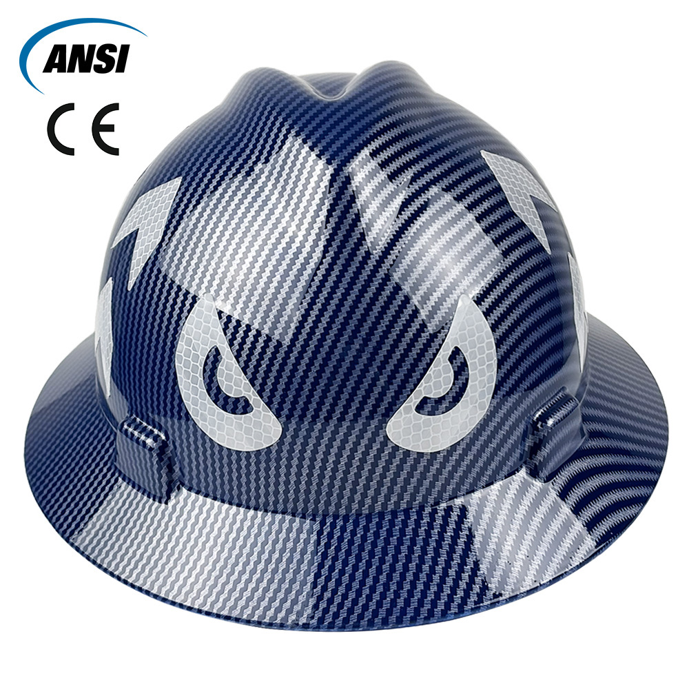 CE 建設フルつばヘルメット反射ステッカー付き軽量高強度鉄道作業キャップ HDPE エンジニア安全ヘルメット