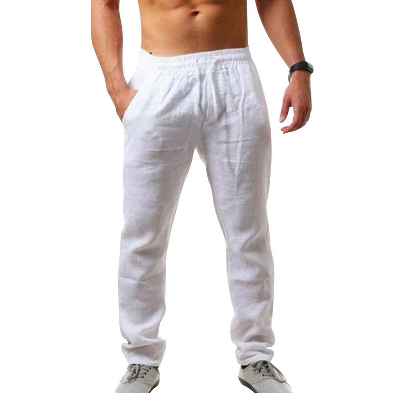 男性カジュアルパンツ春夏巾着レースアップパンツ固体 Plu サイズ男性フィットネス通気性パンツ