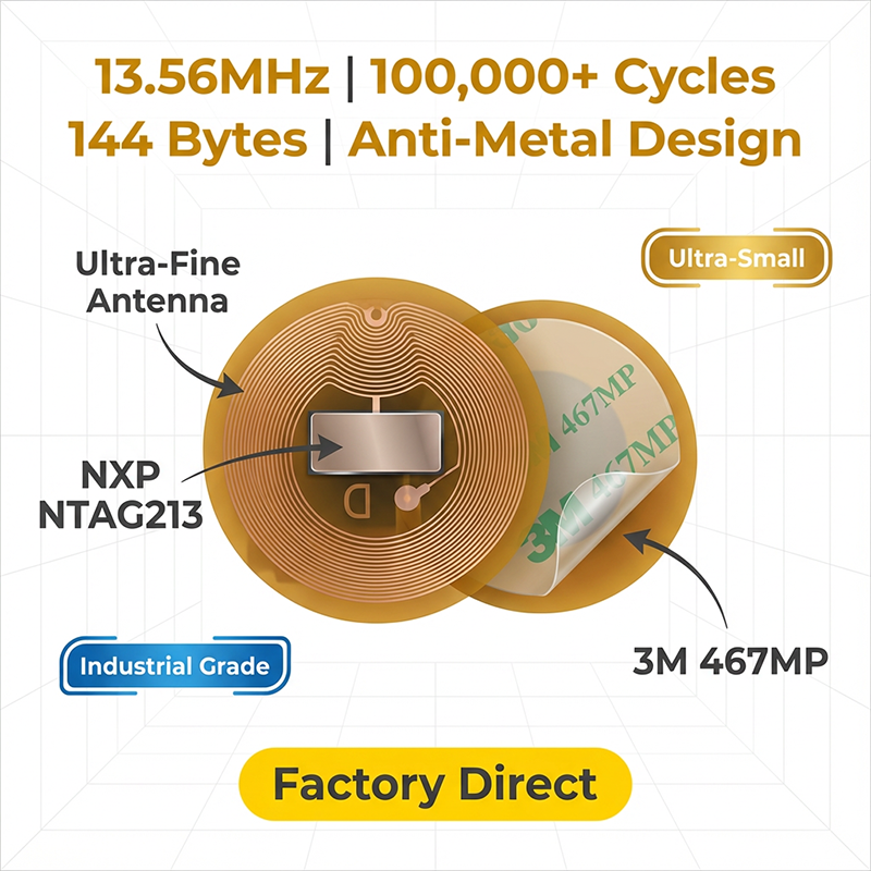 直径 6 ミリメートル NXP NTAG213 NFC タグプログラマブル RFID ステッカーラウンド防水フレキシブル FPC NFC ラベル電話とウェアラブル