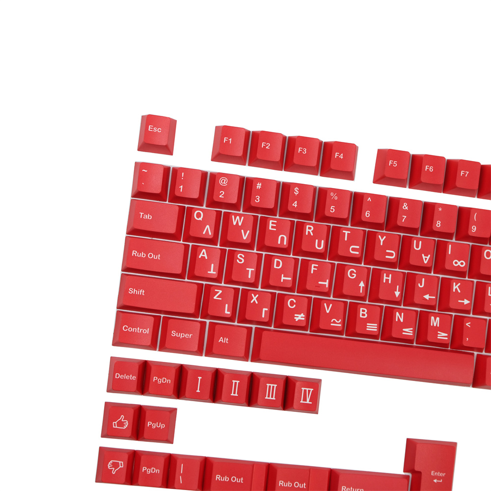 GMK クリムゾン士官候補生キーキャップ PBT 142 キーレッドセットチェリープロファイル染料下塗り ISO 入力 GH60 RK61 RK64 96 104 メカニカルキーボード