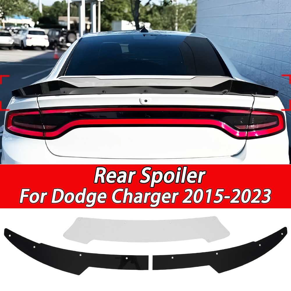 For 2015-2023 Dodge Charger 3 Stage Rear Wing Spoiler Rear Lip Spoiler ABS Material Car Styling Exterior Modification