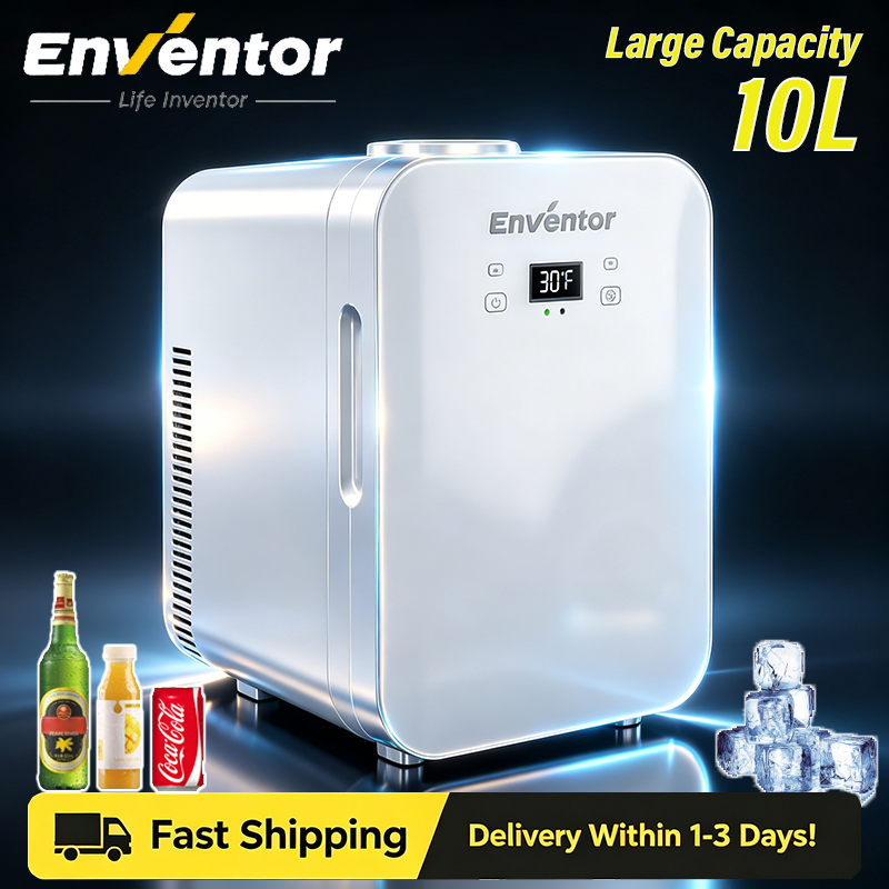 Enventor 10L ミニ車冷蔵庫ポータブルスキンケア冷蔵庫 AC 120 V/DC 12 V 熱電クーラーとウォーマー機能キャンプ用