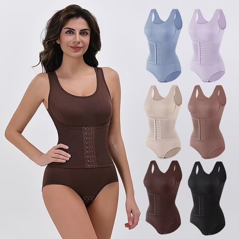 ボディスーツシェイプウェアとジッパーベルト女性おなかコントロール Fajas ボディシェイパーウエストトレーナー痩身ニッパーコルセットトップス