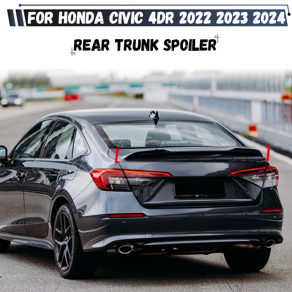ホンダシビック 11th 4Dr 2022 2023 2024 車のリアトランクリッド車のリアウイングテールリップスポイラーボディキットチューニング