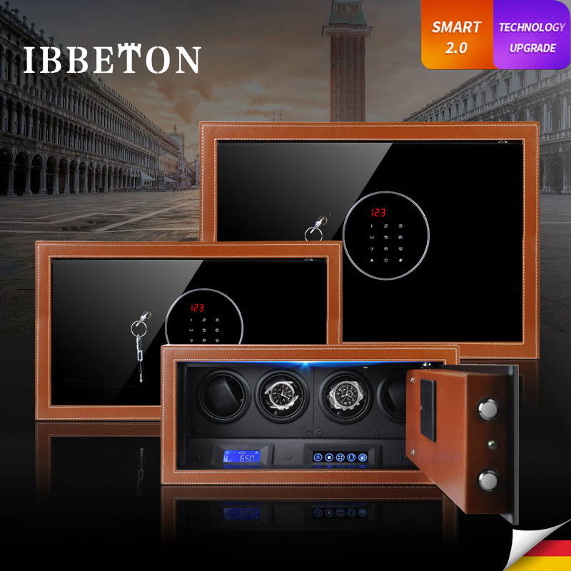 IBBETON 自動時計ワインダー金庫ボックスマイクロファイバー時計ワインディングボックス静かなモーター収納ディスプレイケース機械式時計ボックス